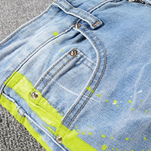 Neon Yellow Stripe Slim Fit Jeans