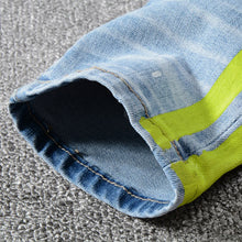 Neon Yellow Stripe Slim Fit Jeans