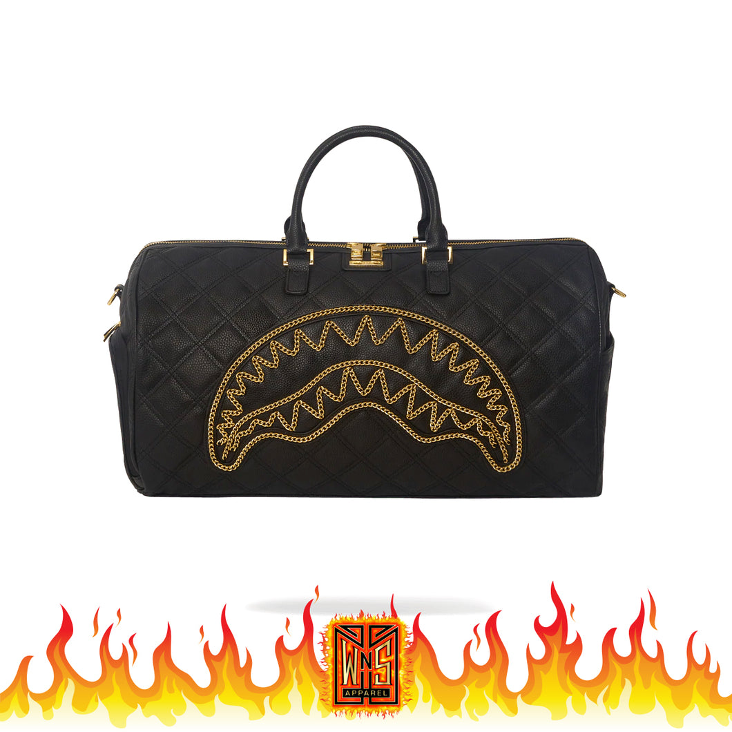 Sprayground Black Mamba Gold Chain Duffle