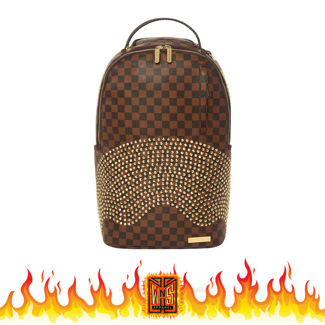 Sprayground Sharks in Paris Gold Rivet Backpack