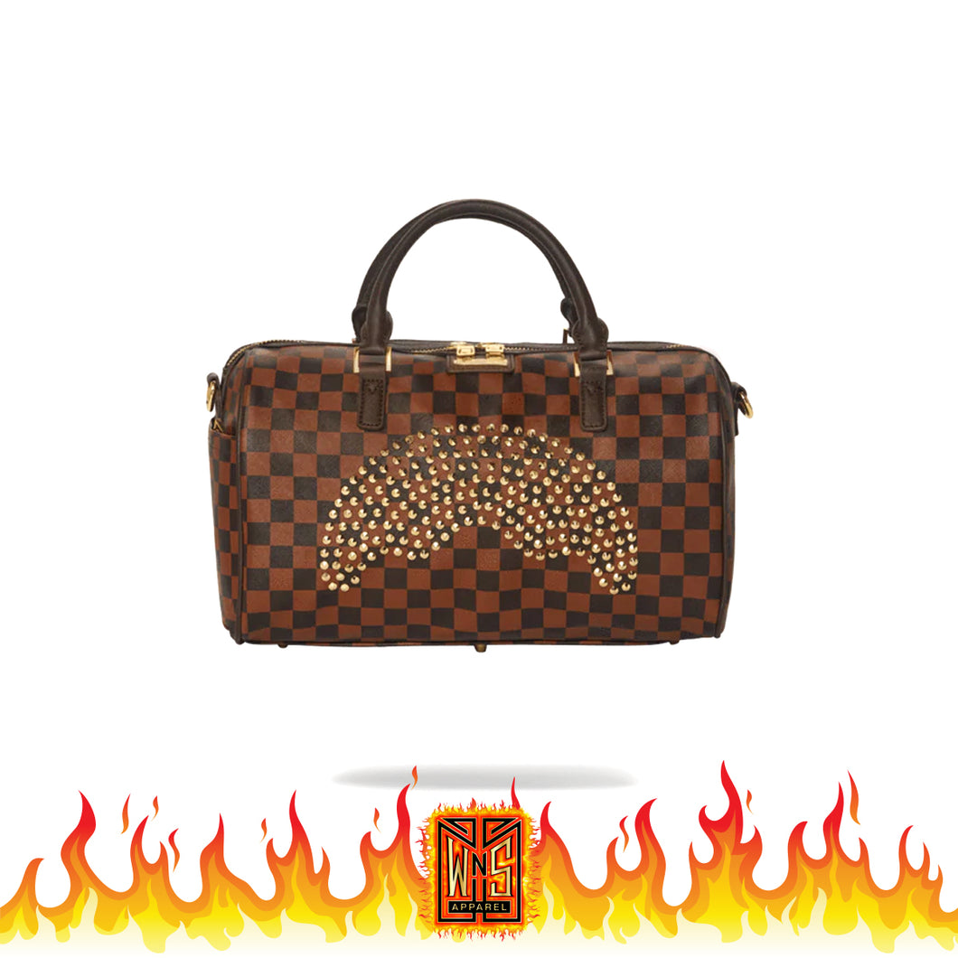 Sprayground Sharks in Paris Gold Rivet Mini Duffle
