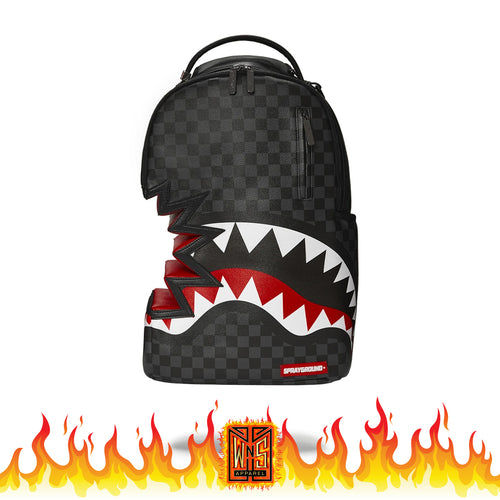 Sprayground Shark Bite Sharks in Paris Gray Backpack