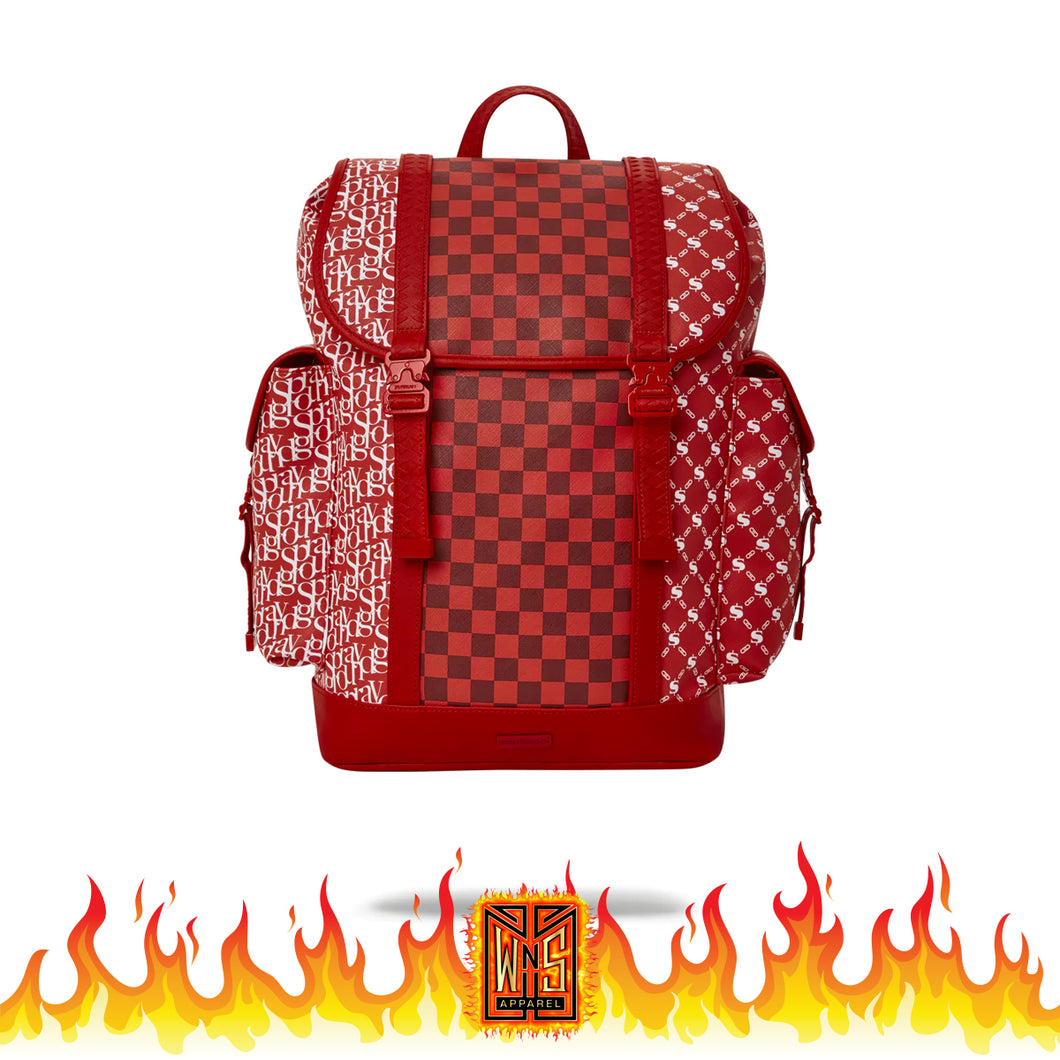 Sprayground Tri Split Red Monte Carlo Backpack