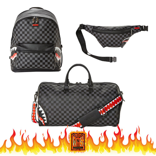 Sharks in Paris Combo Duffle/Backpack/Cross-Body Grey Set