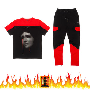 Vie Riche Red/Black T-Shirt + Track Pants